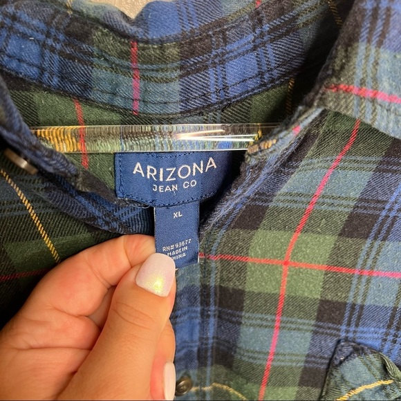 Men’s Arizona Plaid Flannel button down Shirt - Picture 5 of 7
